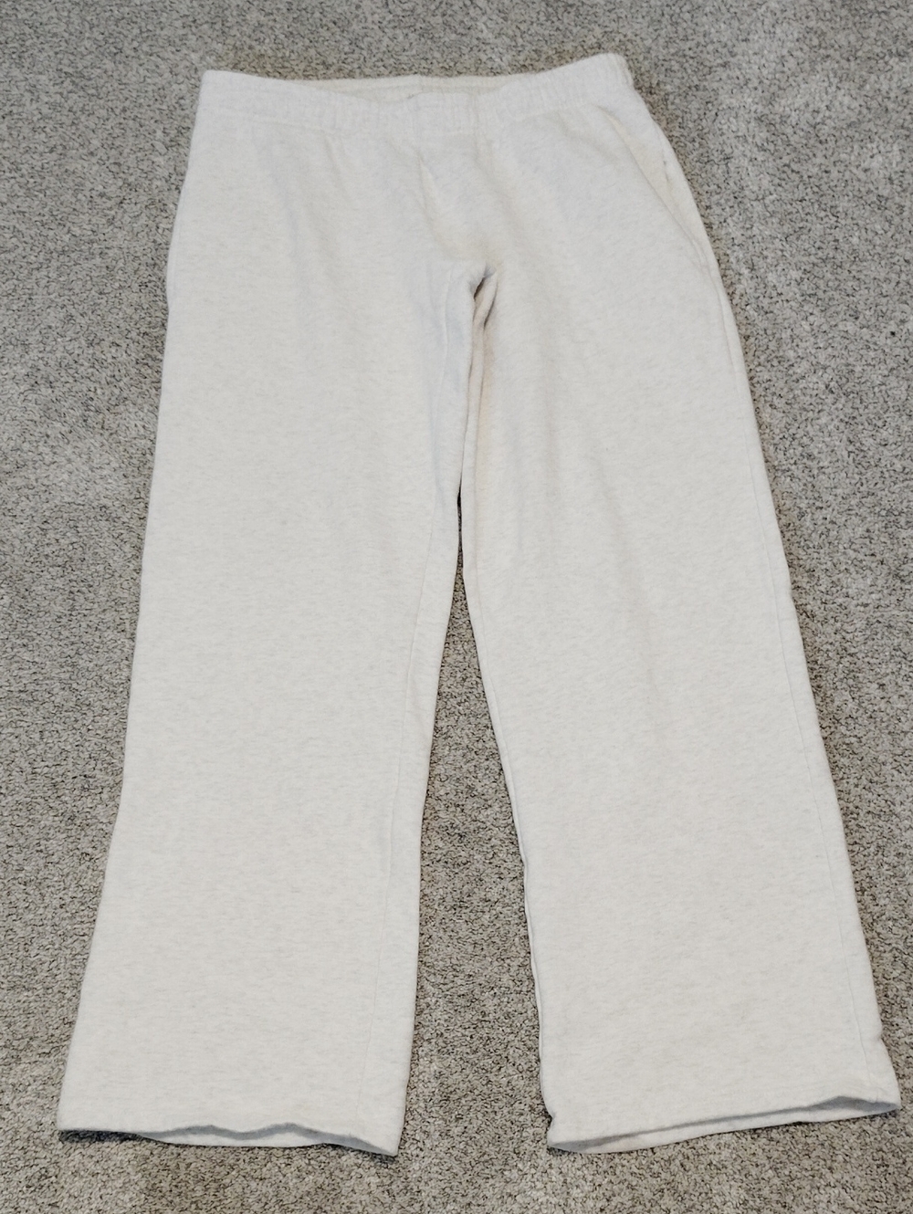 John Galt Brandy Melville Light Oatmeal Wide-Leg Track Pants